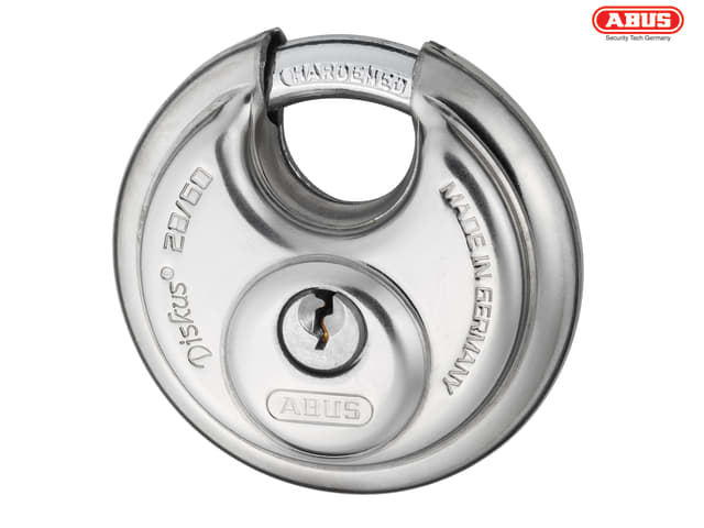 ABUS 28/60mm Diskus Padlock Stainless Steel Tamper-Proof Security Lock