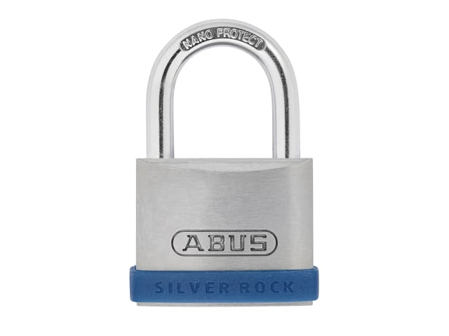 ABUS Silver Rock 5 Padlock 40mm Zinc Body High Security with Blue Bumper
