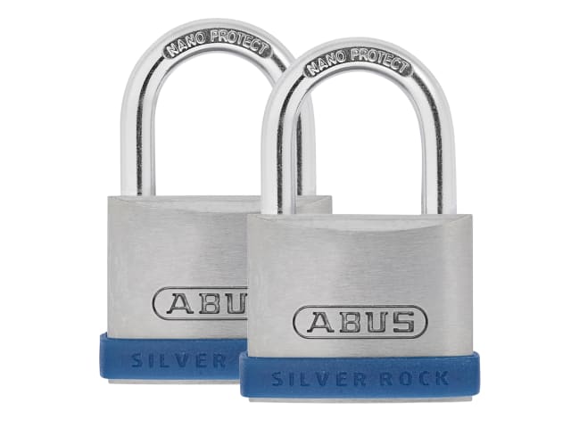 ABUS Silver Rock 5 Padlock Twin Pack 40mm High Security Zinc Shackle