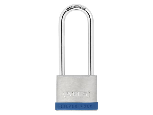 ABUS Silver Rock 5 Padlock 50mm Long Shackle 80mm High Security Zinc Lock