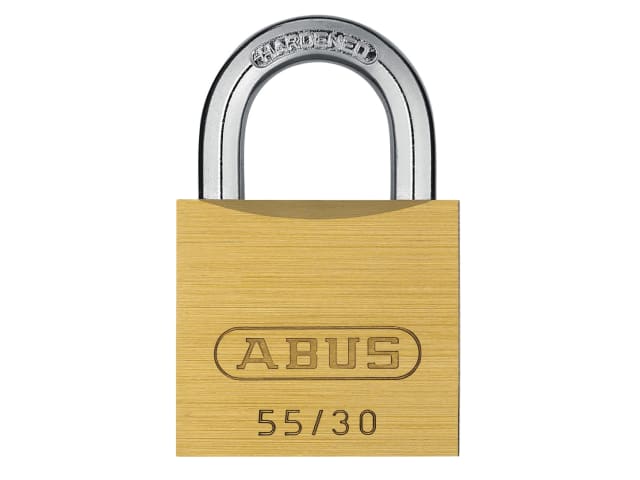 ABUS 55/30mm Brass Padlock Carded Security Level 3 Anti-Pick Shackle