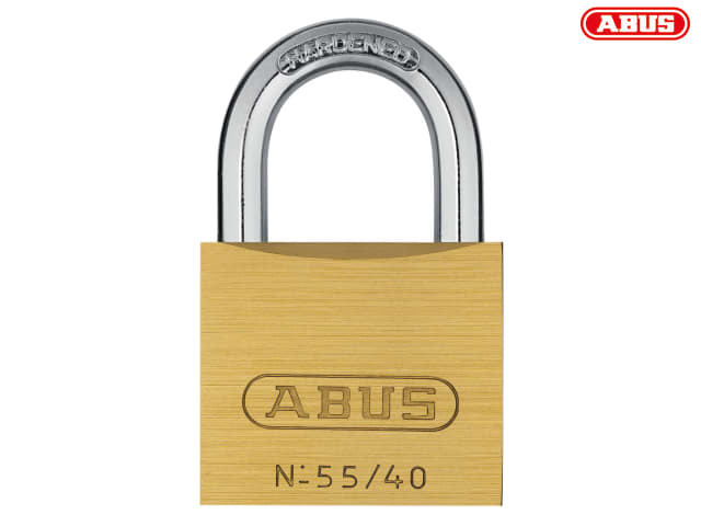 ABUS 55/40mm Brass Padlock Security Level 4 with Hardened Steel Shackle