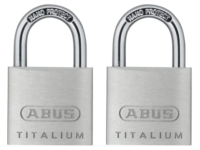 ABUS TITALIUM 64TI 30mm Padlock Twin Pack Hardened Steel Lightweight Security