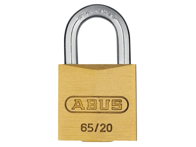 ABUS 65/20mm Brass Padlock with Hardened Steel Shackle and NANO PROTECT Coating