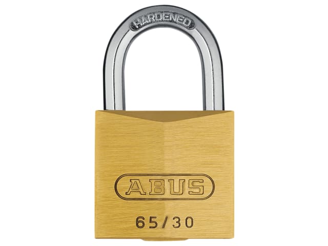 ABUS 65/30mm Brass Padlock with Hardened Steel Shackle and NANO PROTECT Coating
