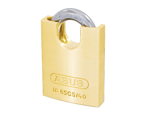 ABUS 65CS 40mm Brass Padlock Closed Shackle Hardened Steel Security Level 5
