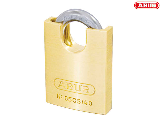 ABUS 65CS 40mm Brass Padlock Closed Shackle Hardened Steel Security Level 5