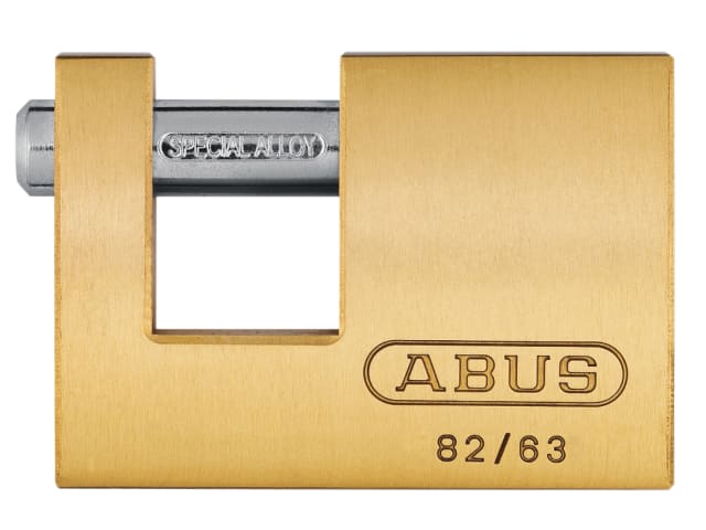 ABUS 82/63mm Monoblock Brass Shutter Padlock with Hardened Steel Shackle