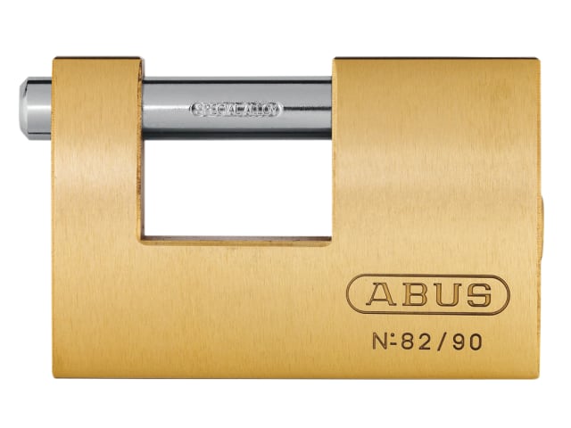 ABUS 82/90mm Brass Monoblock Shutter Padlock Keyed Alike 8523 Security Level 7