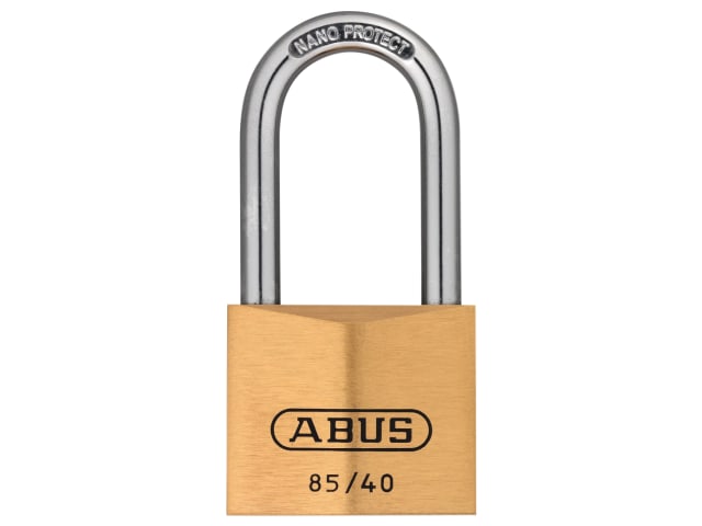 ABUS 85/40 Brass Padlock 40mm Long Shackle Hardened Steel Corrosion Resistant