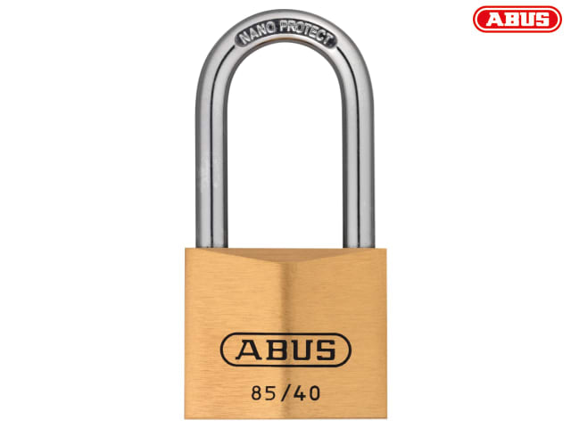 ABUS 85/40 Brass Padlock 40mm Long Shackle Hardened Steel Corrosion Resistant