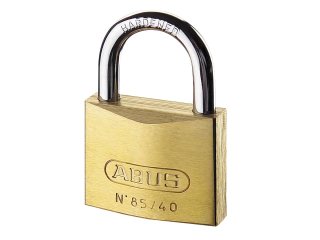 ABUS 85/60mm Brass Padlock with Hardened Steel Shackle and Anti-Pick Features