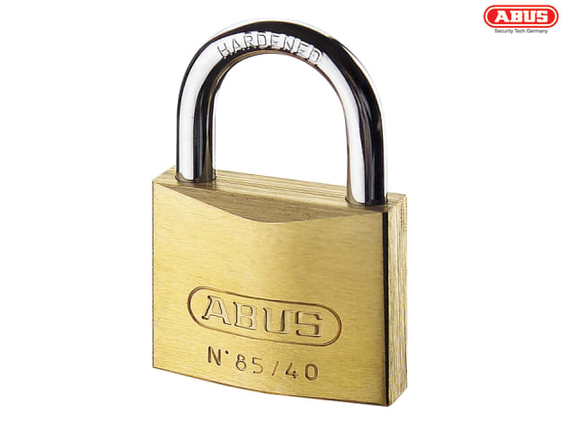 ABUS 85/60mm Brass Padlock with Hardened Steel Shackle and Anti-Pick Features