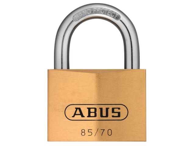 ABUS 85/70mm Brass Padlock Keyed Alike Security Level 8 Hardened Shackle
