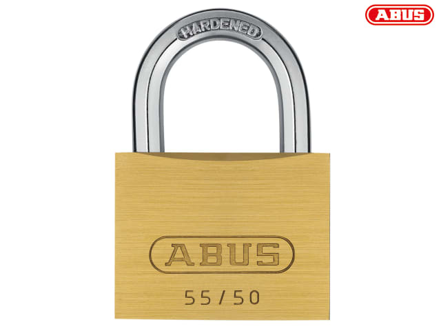 ABUS 55/50mm Brass Padlock Keyed Alike 5501 Security Level 5 Long Shackle