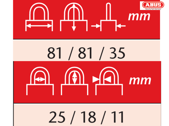 ABUS Diskus Plus Padlock 20/80mm Keyed Alike Stainless Steel High Security