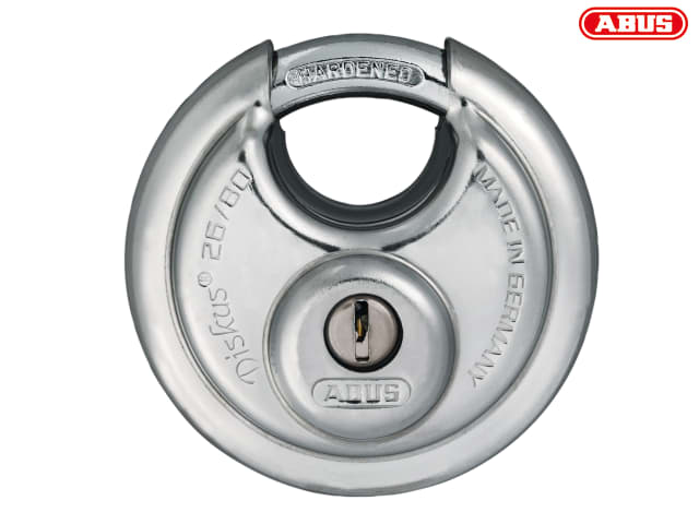ABUS 26/80mm Diskus Padlock Keyed Alike Heavy-Duty Stainless Steel Security