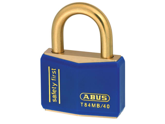ABUS T84MB 40mm Blue Rustproof Padlock Solid Brass Body Double Bolted Security