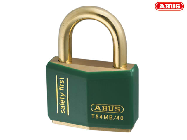ABUS T84MB 40mm Green Rustproof Padlock Solid Brass Body Double Bolted Security