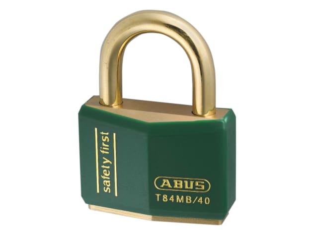 ABUS T84MB 40mm Green Rustproof Padlock Solid Brass Body Double Bolted Security