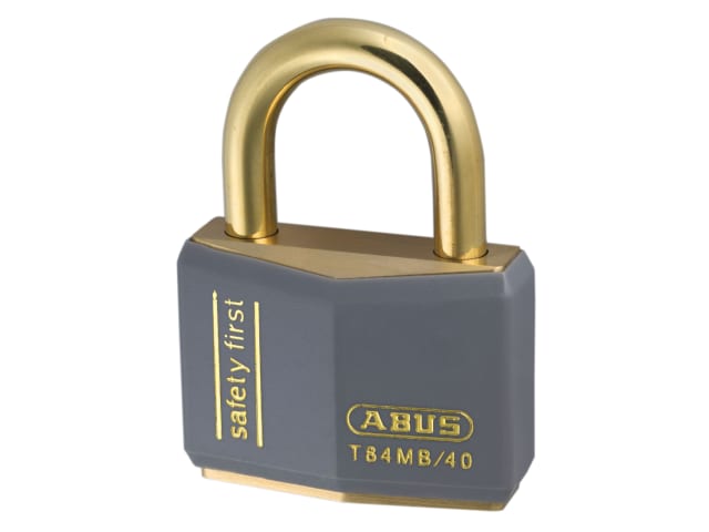 ABUS T84MB 40mm Grey Rustproof Padlock Solid Brass Body Double Bolted Security