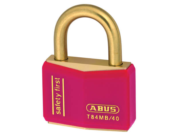 ABUS T84MB 40mm Red Rustproof Padlock Solid Brass Body Double Bolted Security