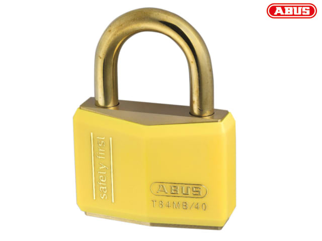 ABUS T84MB 40mm Yellow Rustproof Padlock Solid Brass Body Double Bolted