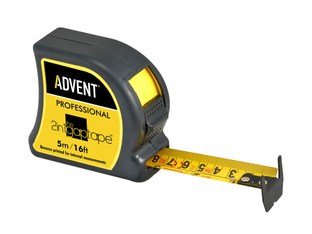 Advent 2-In-1 Double Sided Gap Pocket Tape 5m 16ft Metric Imperial 25mm