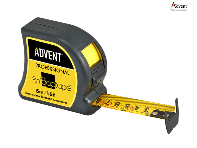 Advent 2-In-1 Double Sided Gap Pocket Tape 5m 16ft Metric Imperial 25mm