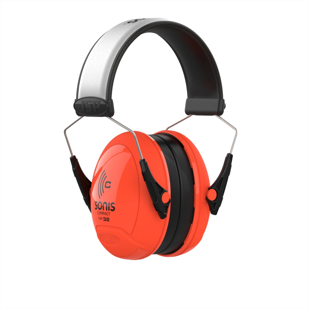 JSP Sonis Compact Low Profile Adjustable Ear Defenders 32dB SNR Extra Visibility