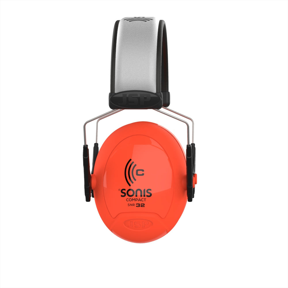 JSP Sonis Compact Low Profile Adjustable Ear Defenders 32dB SNR Extra Visibility