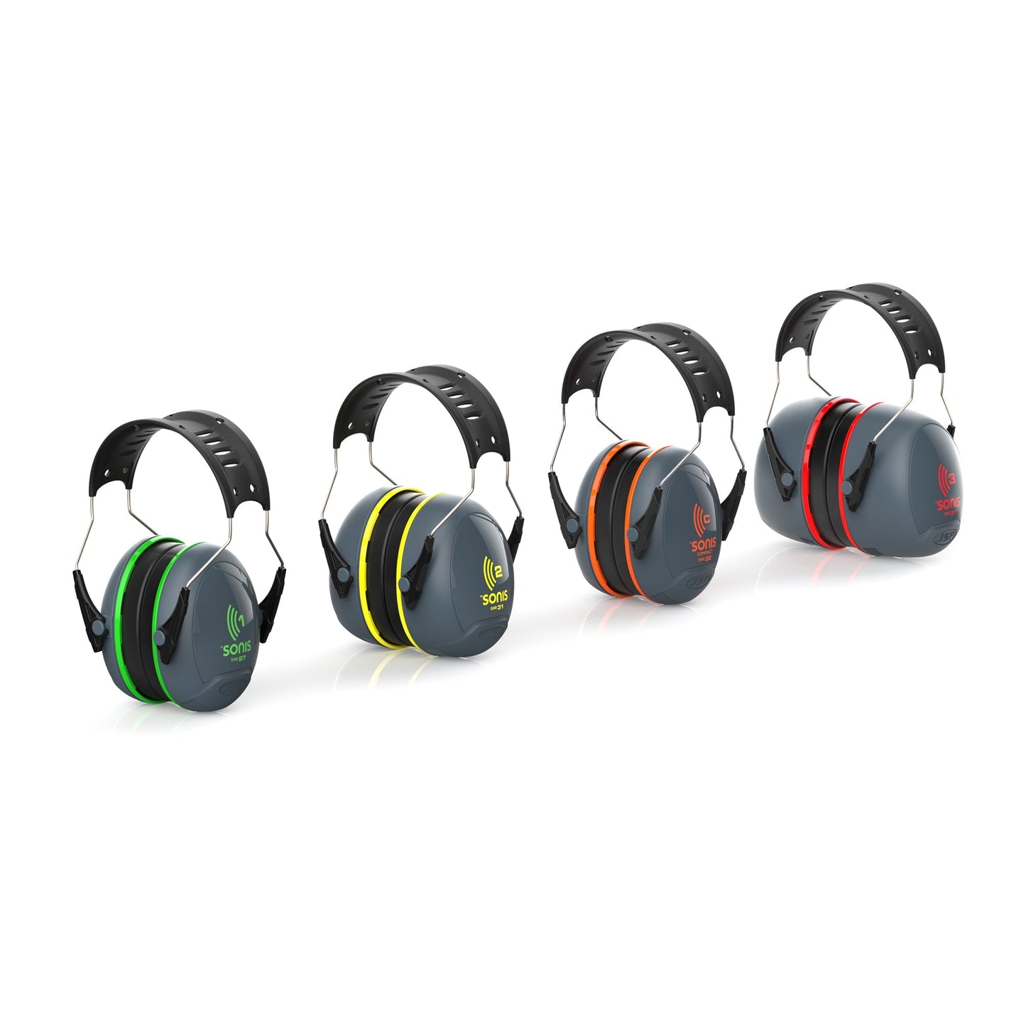 JSP Sonis 3 Adjustable Ear Defenders 37dB SNR Comfortable Noise Protection