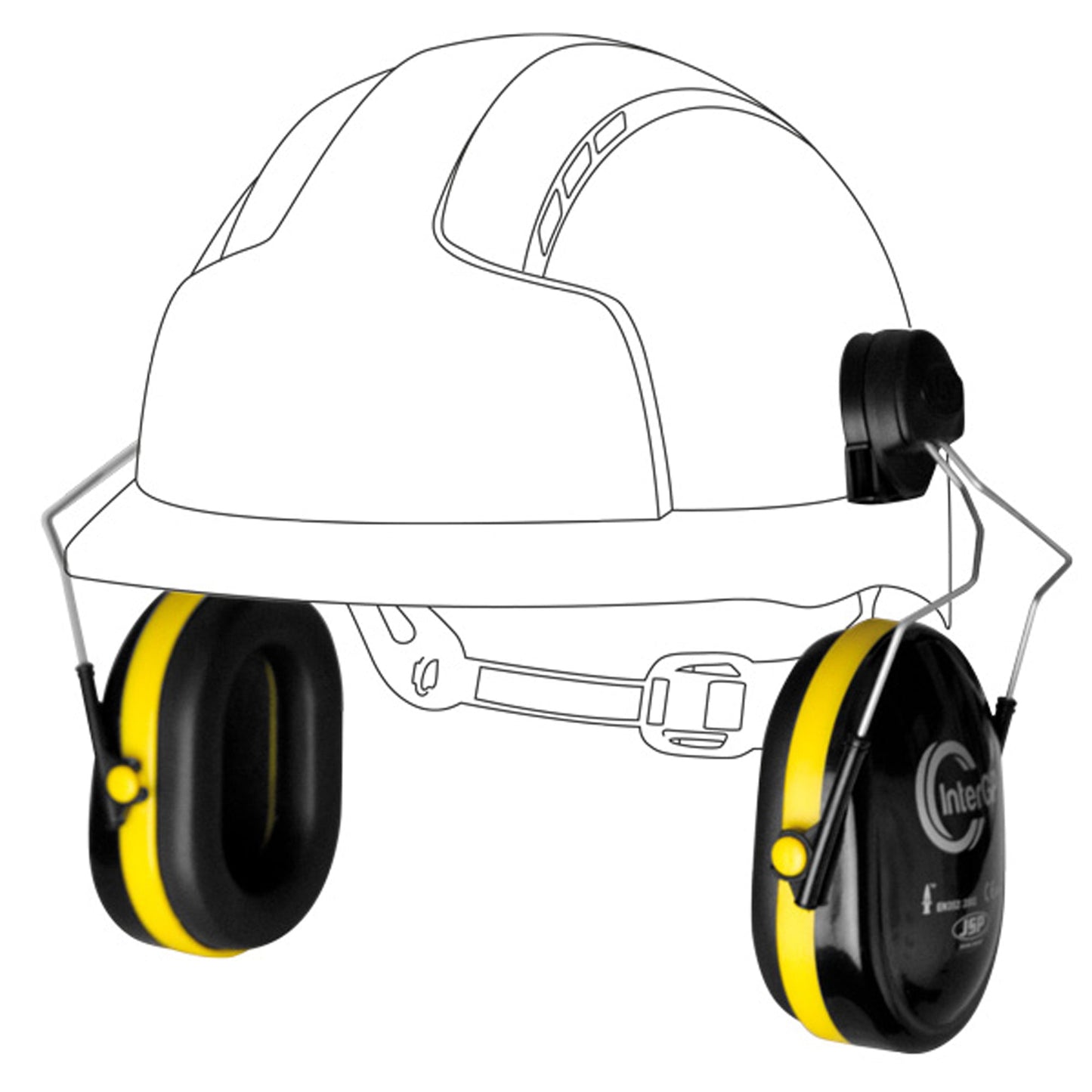 JSP InterGP Helmet Mounted Ear Defenders Adjustable Steel Arms EN 352-3