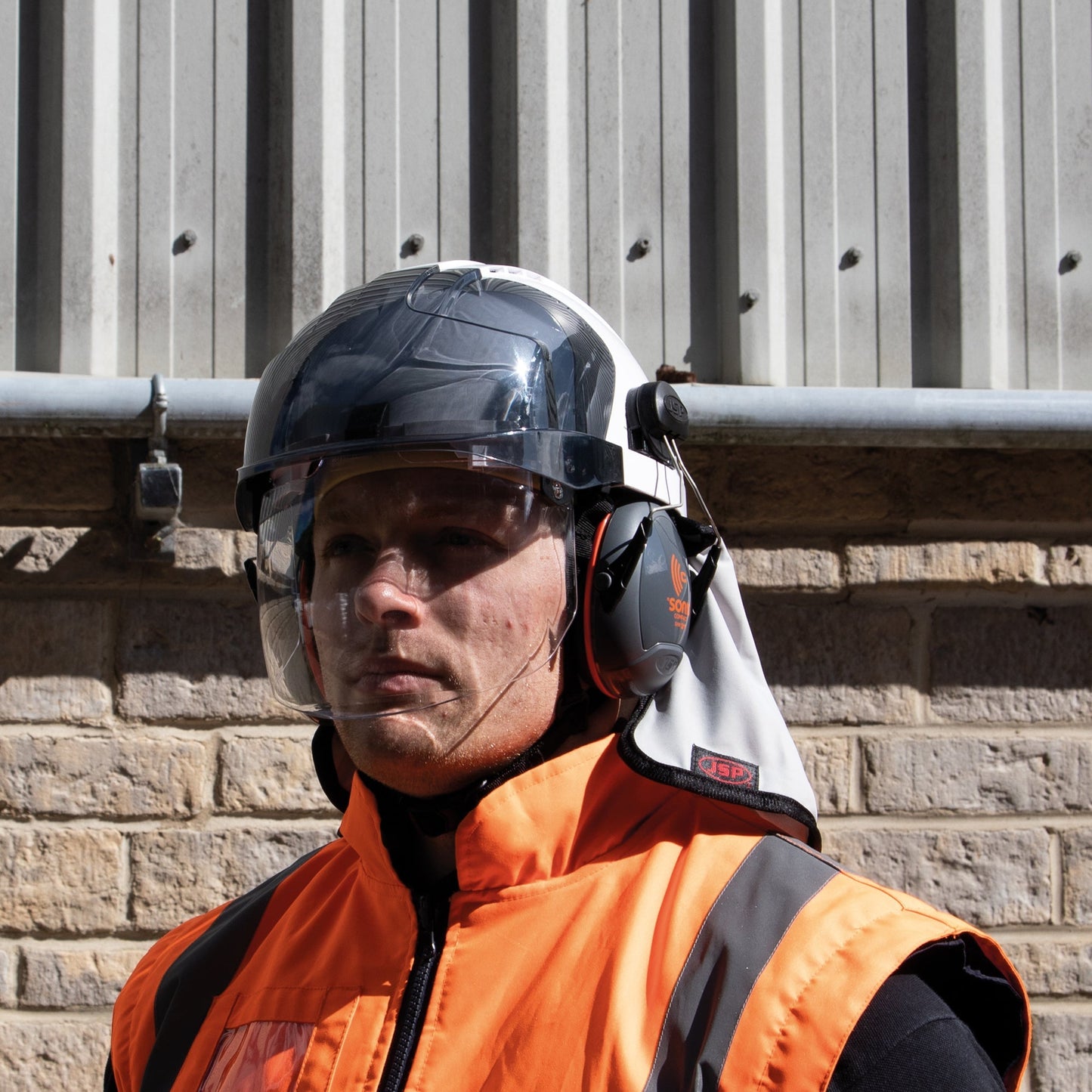 JSP EVO Neck Cape Grey UV Protection 50 Compatible with Safety Helmets