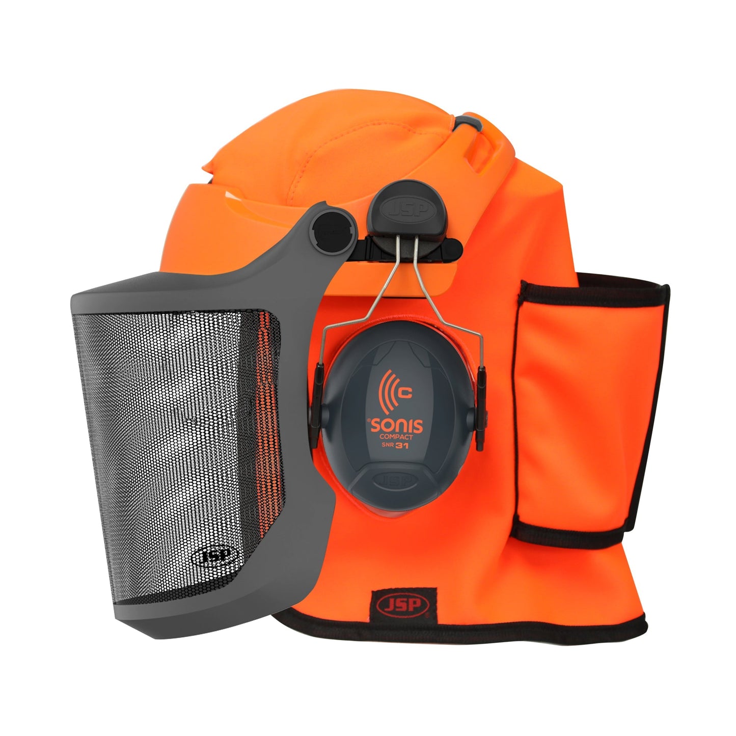 JSP EVOGuard Browguard Sun Cape UV Protection Hi-Vis Orange for Outdoor Work