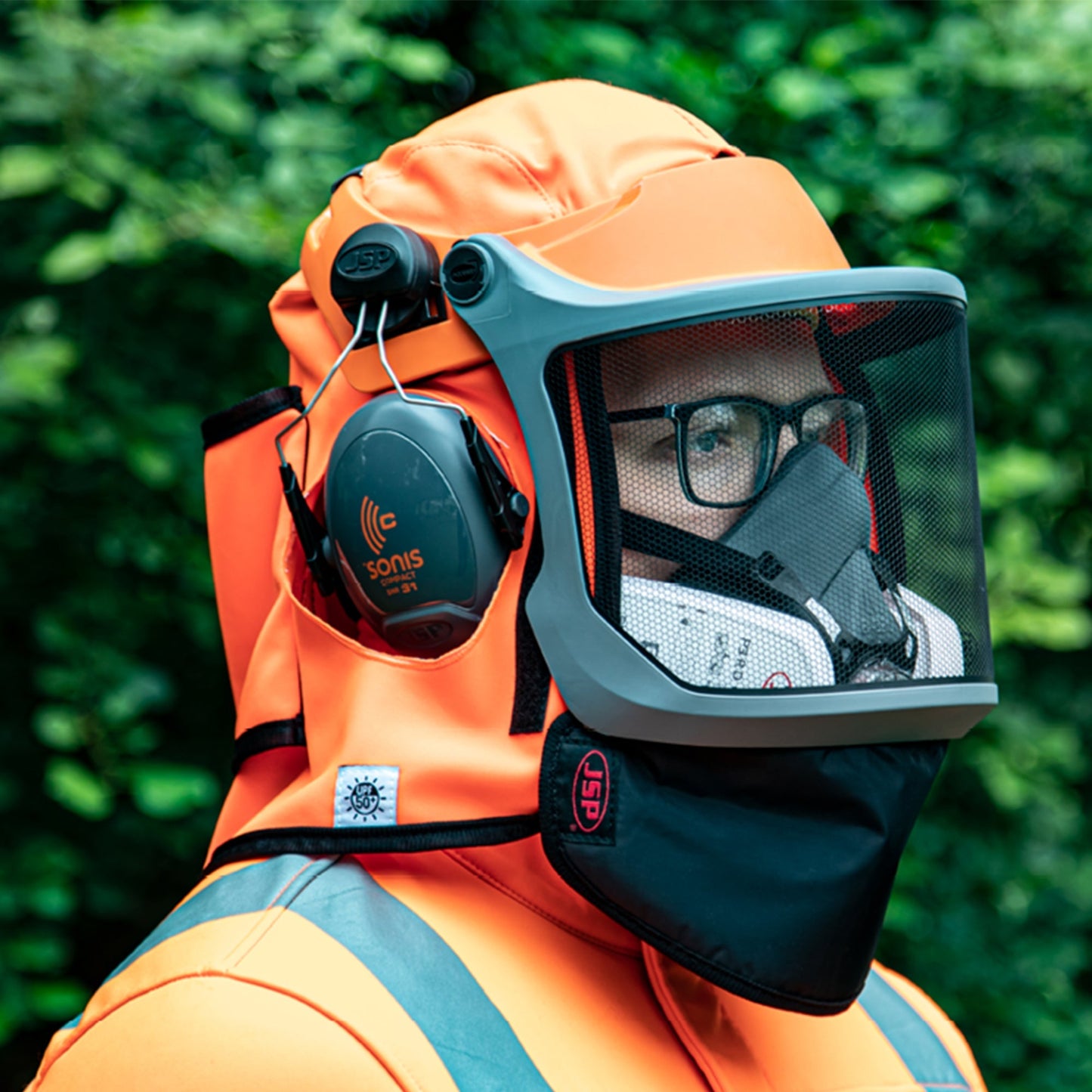 JSP EVOGuard Browguard Sun Cape UV Protection Hi-Vis Orange for Outdoor Work