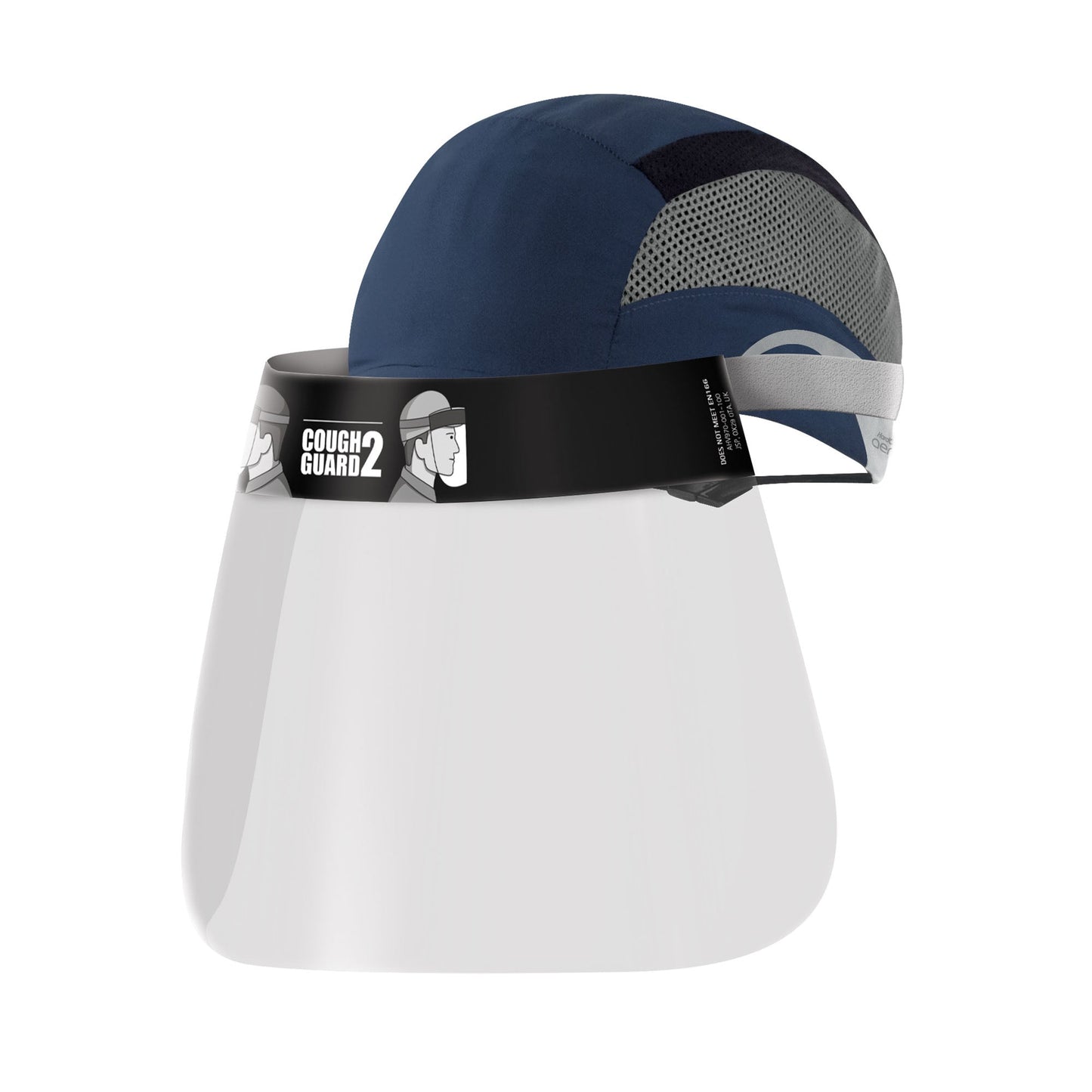 JSP Cough Guard 2 for Bump Caps Clear Lens Foam Headband Compatible PPE