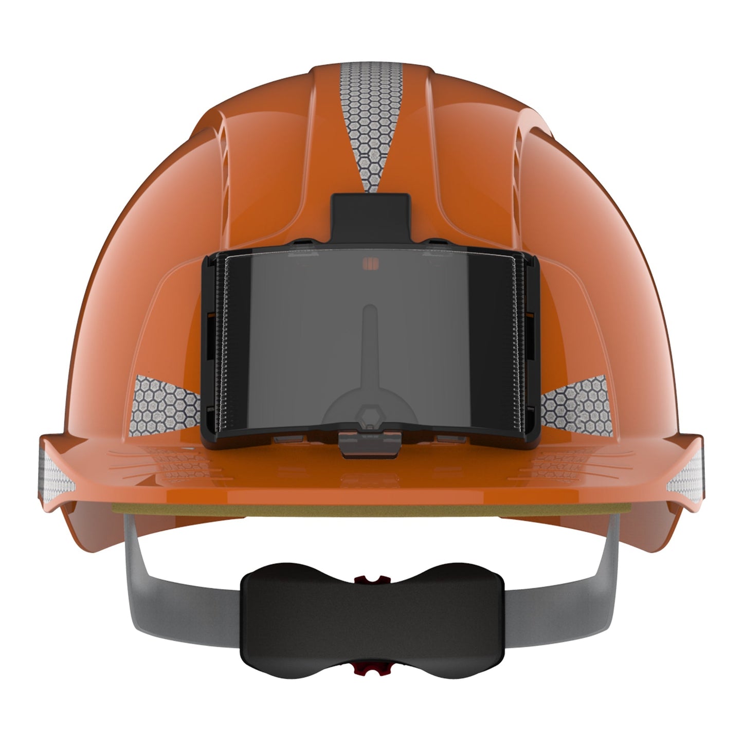 JSP EVOLite Safety Helmet Orange with CR2 Decals ID Badge Holder Lamp Bracket