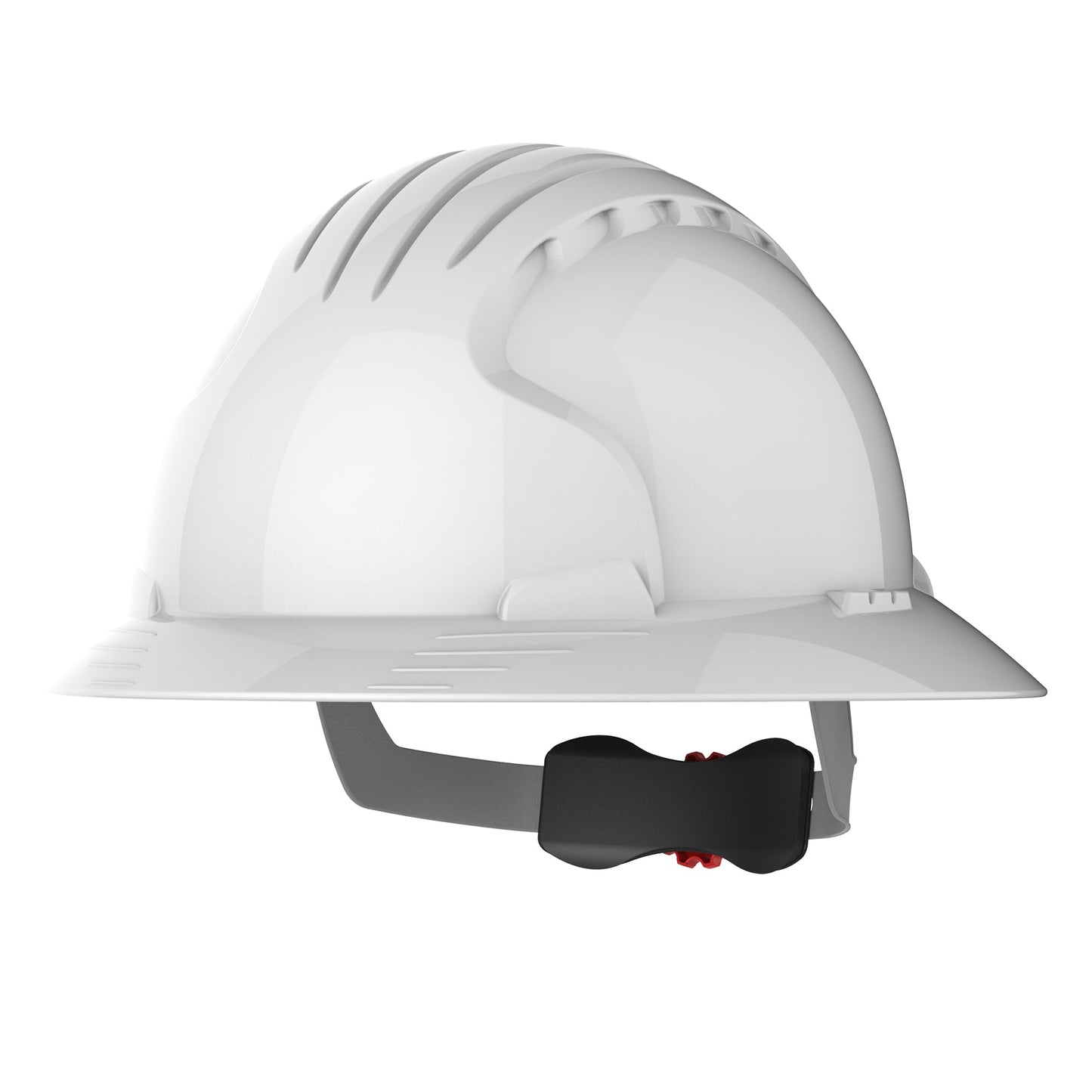 JSP EVO 6100 Full Brim Safety Helmet Wheel Ratchet HDPE Multi Standard White