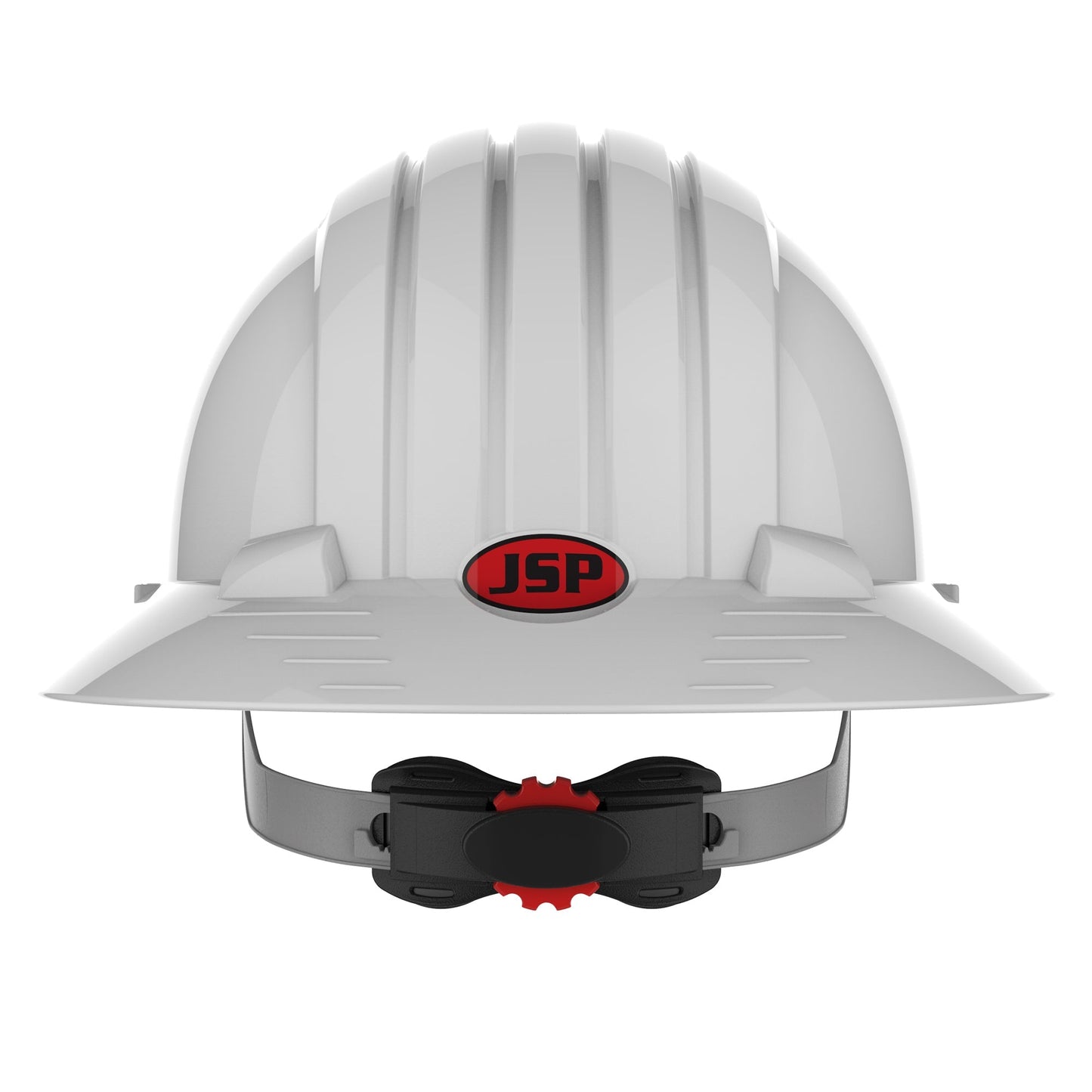 JSP EVO 6100 Full Brim Safety Helmet Wheel Ratchet HDPE Multi Standard White
