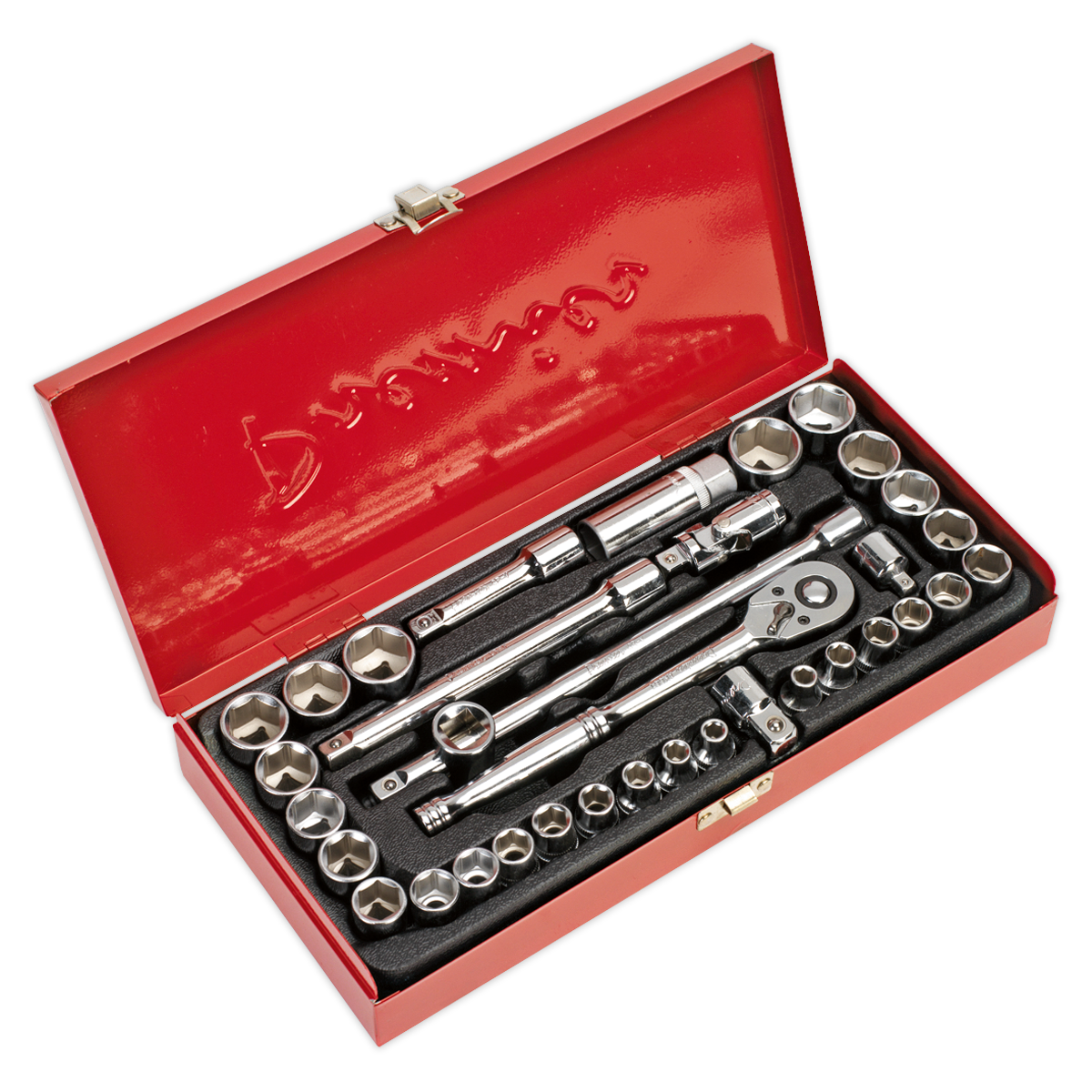 Sealey 35pc Socket Set 3/8" Drive WallDrive Metric Imperial Chrome Vanadium