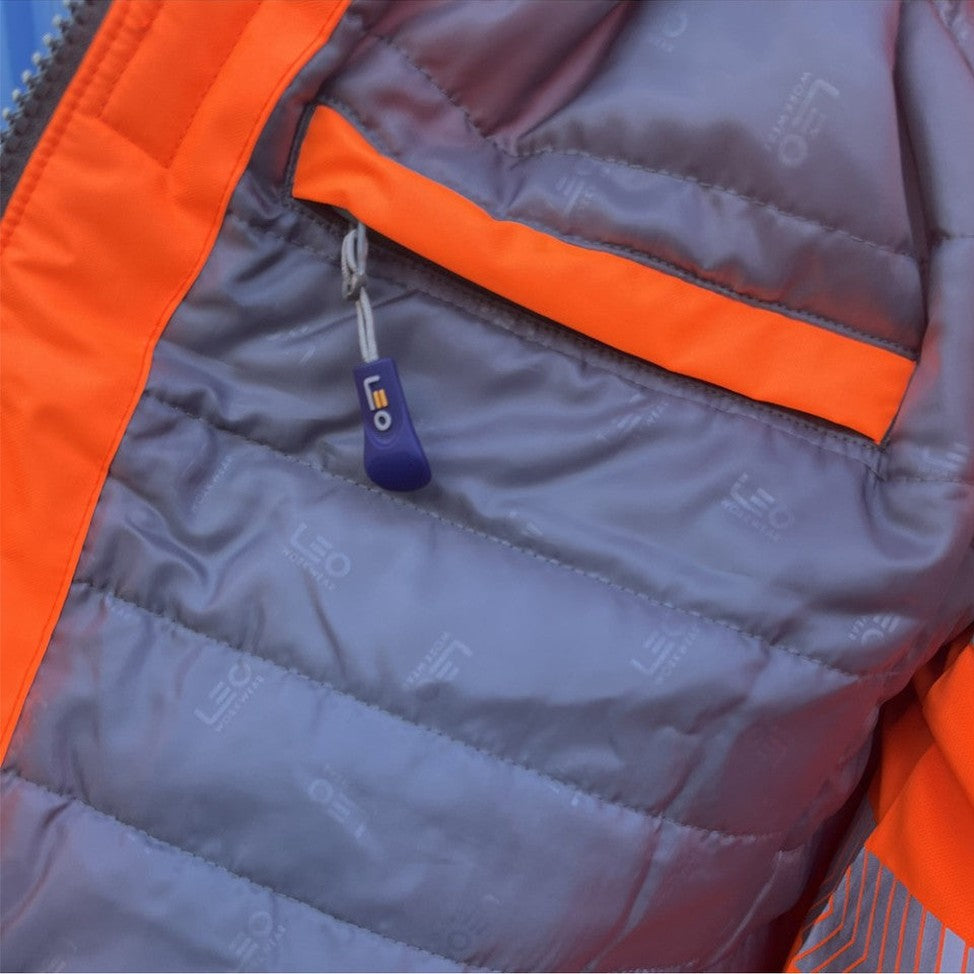 Leo Workwear EcoViz 4K Women's Baffle Lined Anorak Hi-Vis Orange XXS-6XL