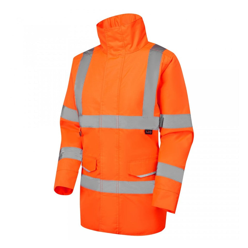 Leo Workwear EcoViz 4K Women's Baffle Lined Anorak Hi-Vis Orange XXS-6XL