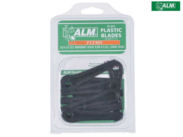 ALM FL241 Plastic Blades for Flymo Lawn Mowers Small Hole Pack of 10