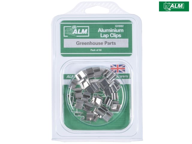 ALM Manufacturing Z Lap Clips 50 Pack Aluminium 10mm for 3mm Glass Greenhouses