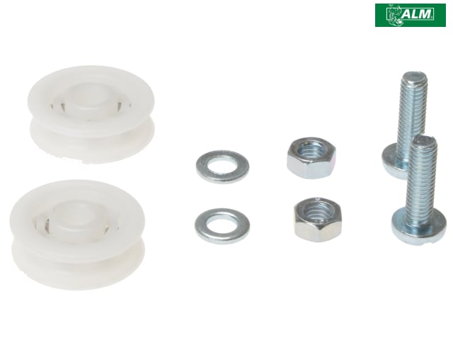 ALM GH006 Sliding Door Wheel Kit 2 x 28mm Nylon Wheels for Greenhouses