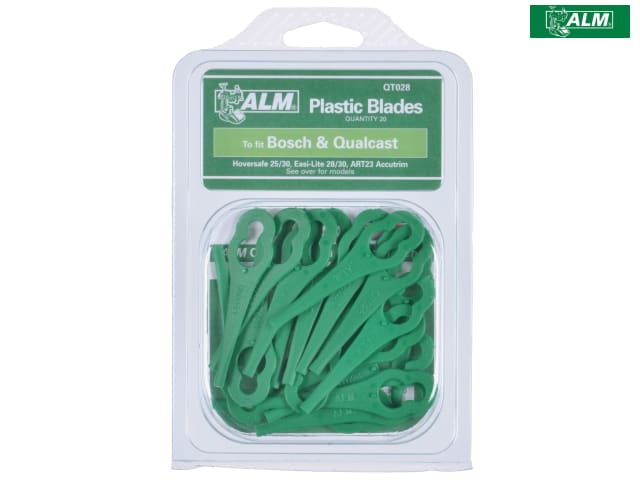 ALM QT028 Plastic Blades for Qualcast Gtech Bosch Sovereign Lawnmowers Pk of 20