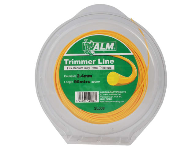 ALM Manufacturing SL008 Medium-Duty Petrol Trimmer Line 2.4mm x 90m Yellow