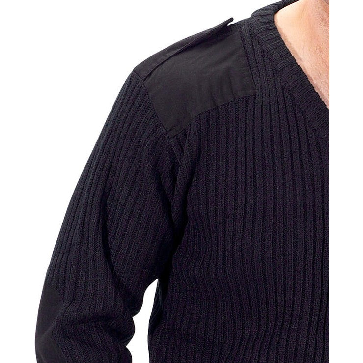 Beeswift Military Style Acrylic Security Sweater with Patches and Epaulettes