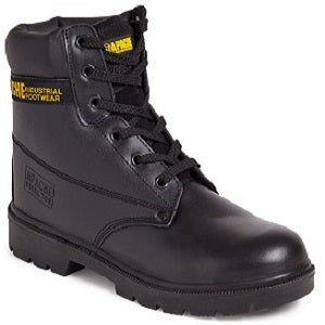 Apache AP300 Safety Boots Steel Toe Water Resistant Black Leather 6 Eye
